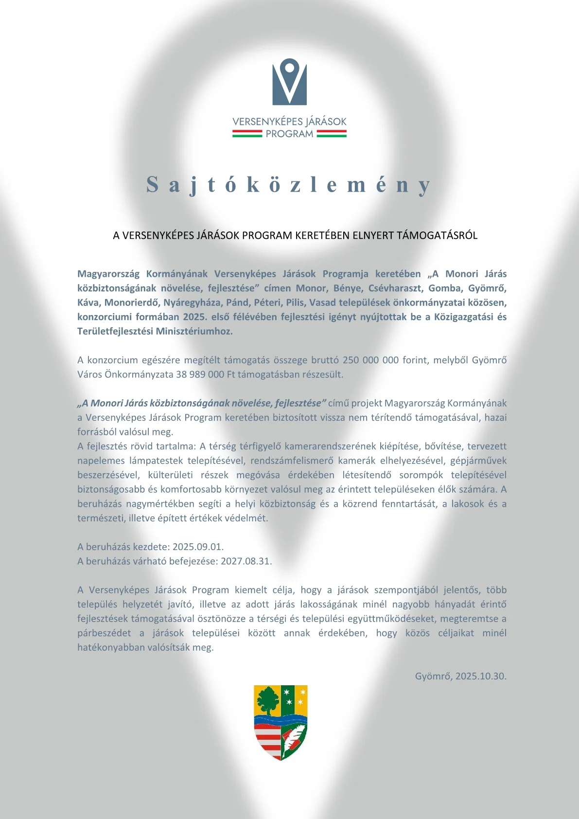 Gyömrő VJP közlemeny1