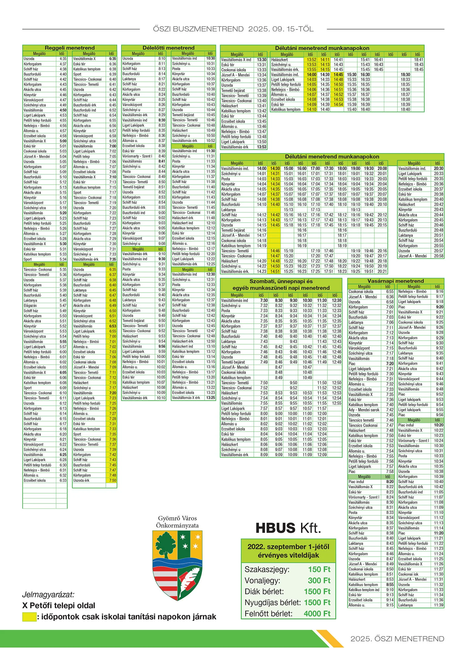 Aktualis menetrend 111