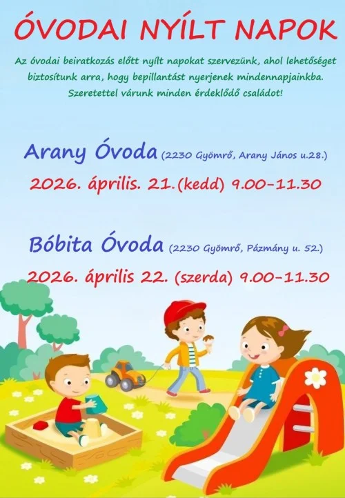 óvodai nyílt napok